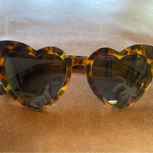 Saint Laurent Tortoiseshell Heart Sunglasses